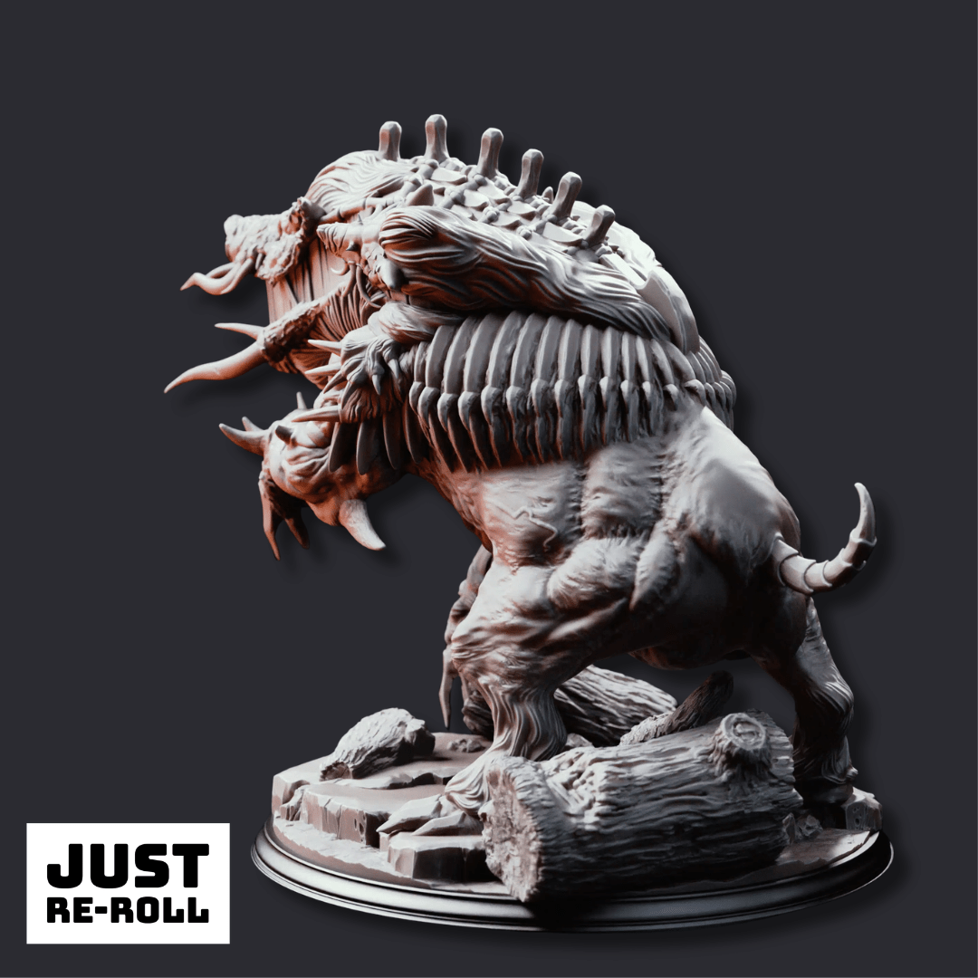 Nogoron Blighted Giant Boar - 3D Printed Monster Miniature - Just Re-Roll