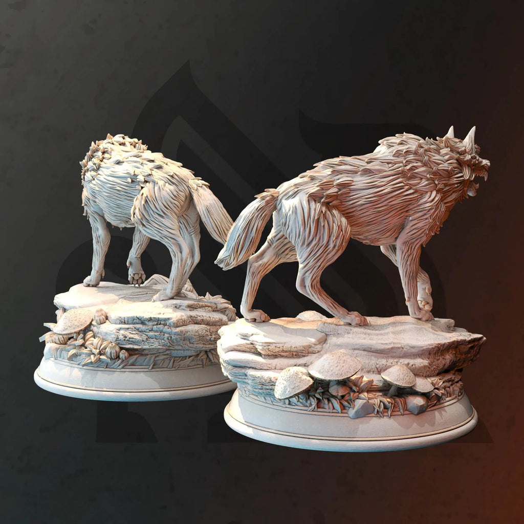 Northern Direwolves - 3D Printed Beast Miniature - Just Re-Roll