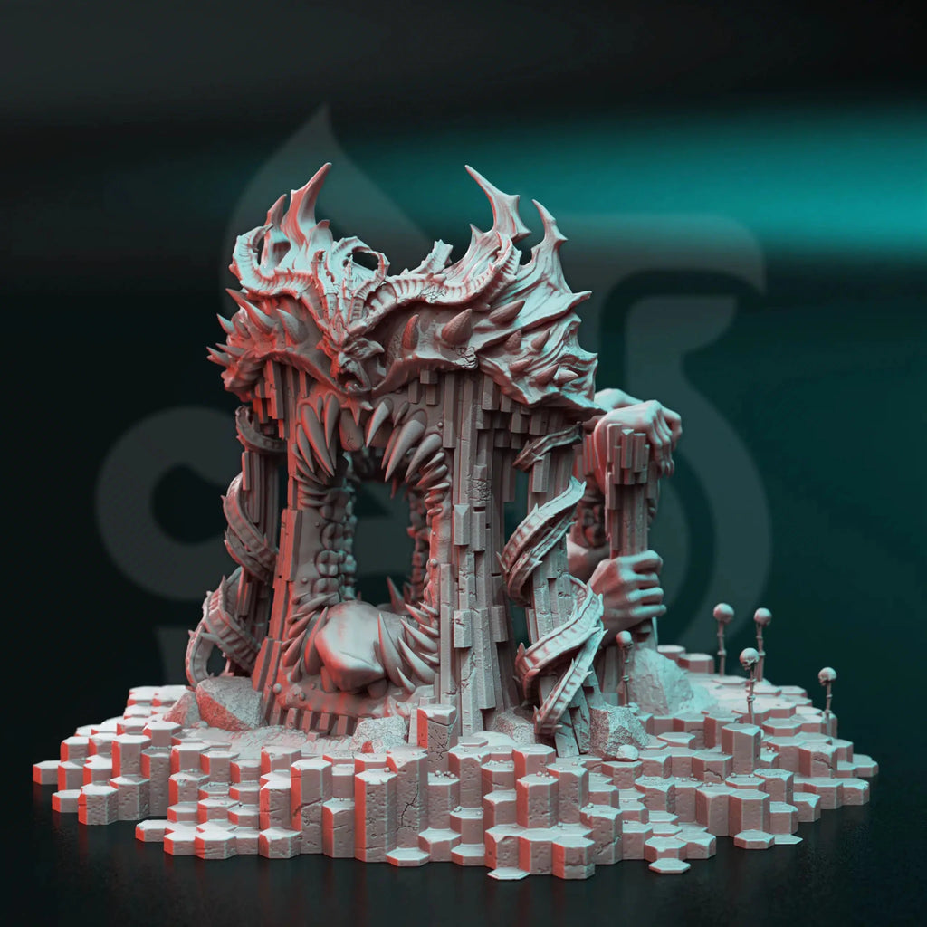 Nosaryni – The Burning Doors - 3D Printed Terrain Miniature - Just Re-Roll