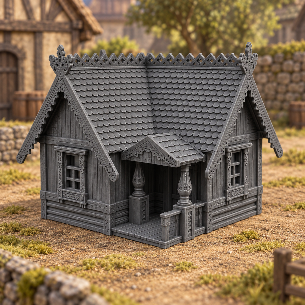 Olena's House 28mm DND Terrain | Tabletop Wargaming Scenery for Warhammer, Frostgrave & RPG | Unpainted 3D Printed
