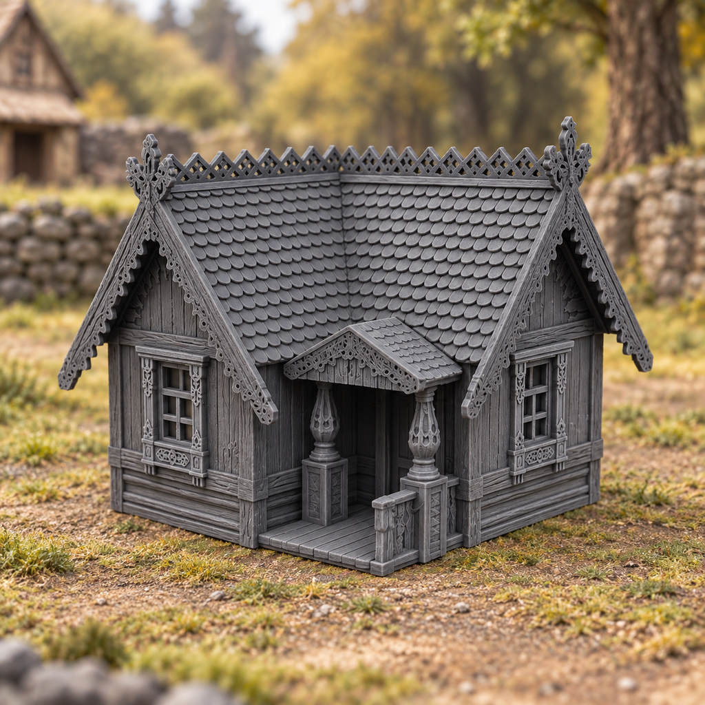 Olena's House 28mm DND Terrain | Tabletop Wargaming Scenery for Warhammer, Frostgrave & RPG | Unpainted 3D Printed