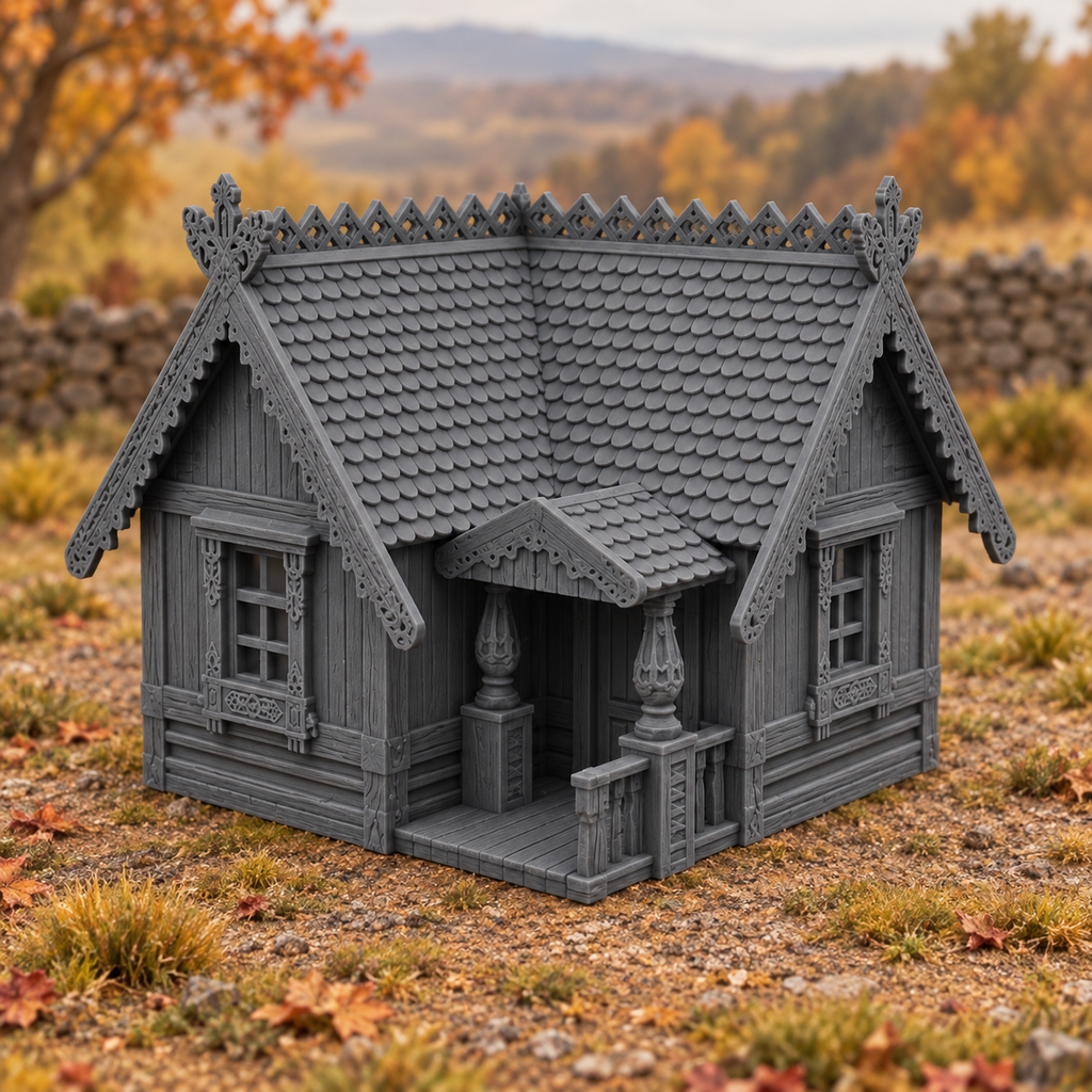 Olena's House 28mm DND Terrain | Tabletop Wargaming Scenery for Warhammer, Frostgrave & RPG | Unpainted 3D Printed