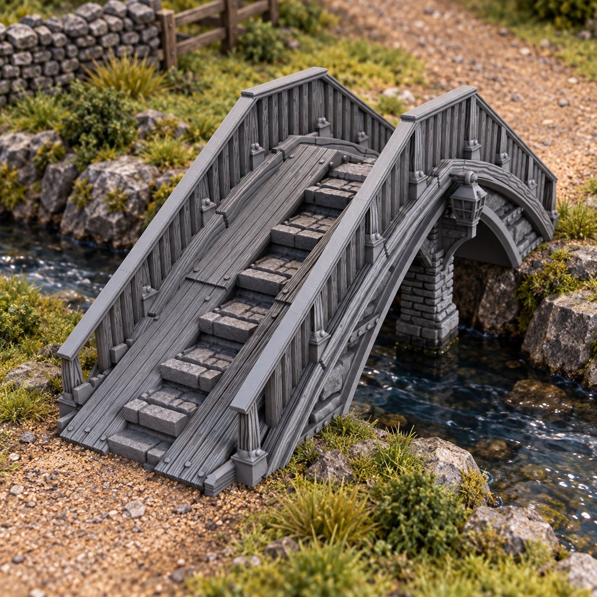 Overpass Bridge 28mm DND Terrain | Tabletop Wargaming Scenery for Warhammer, Frostgrave & RPG | Unpainted 3D Printed