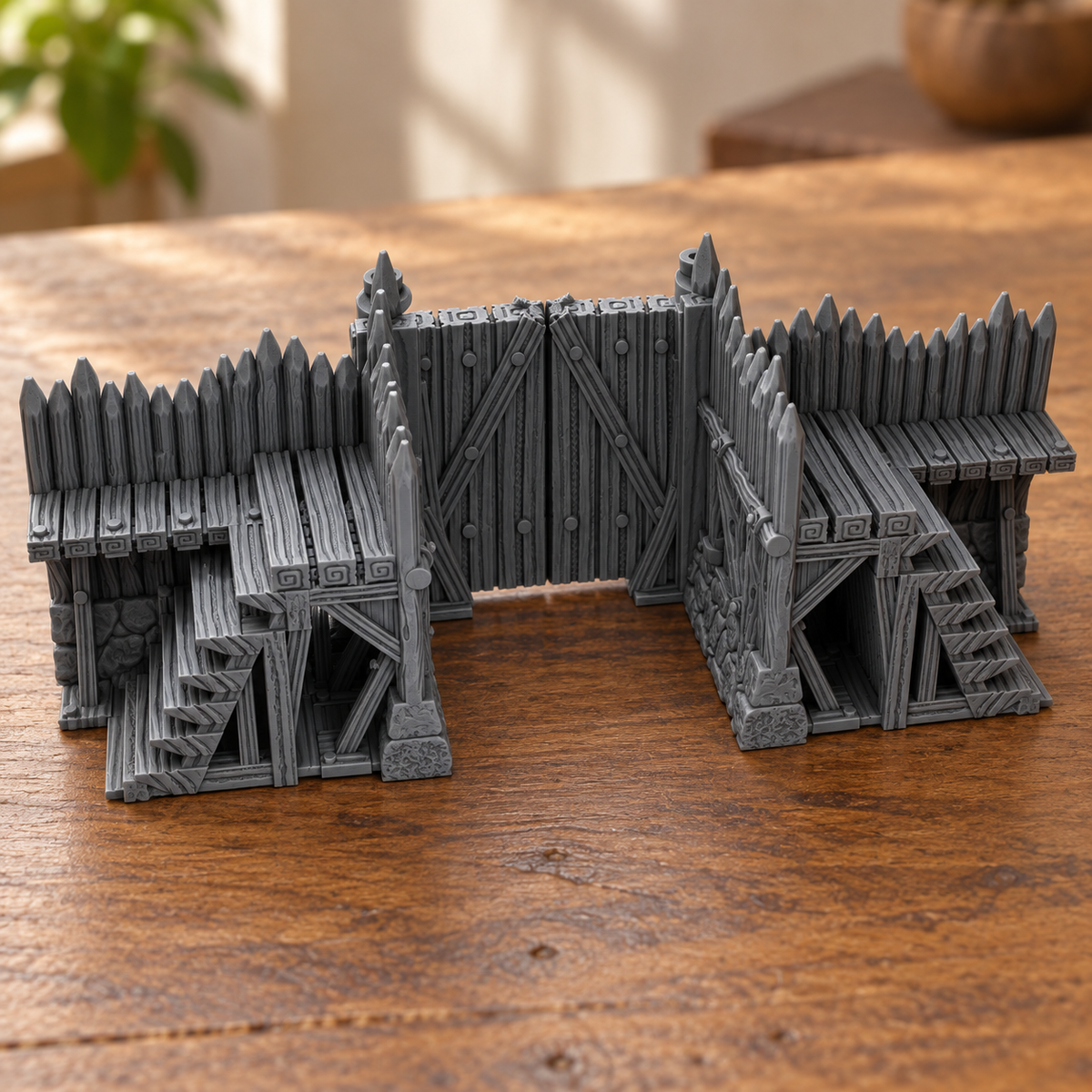 Palisade Gate 28mm DND Terrain | Tabletop Wargaming Siege Scenery for Warhammer, Frostgrave & RPG | 3D Printed