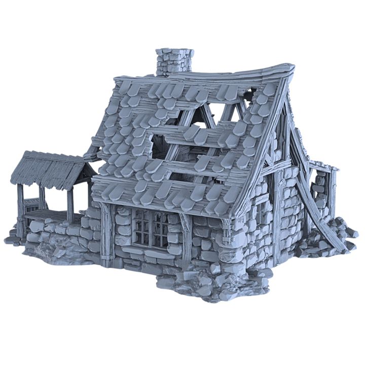 Ruined Blacksmith 28mm DND Terrain | Tabletop Wargaming Scenery for Mordheim, Frostgrave & RPG | 3D Printed
