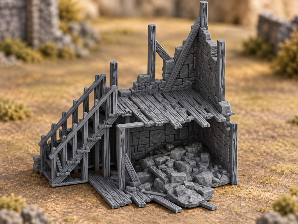 Ruined Stairs - 28mm Tabletop Terrain
