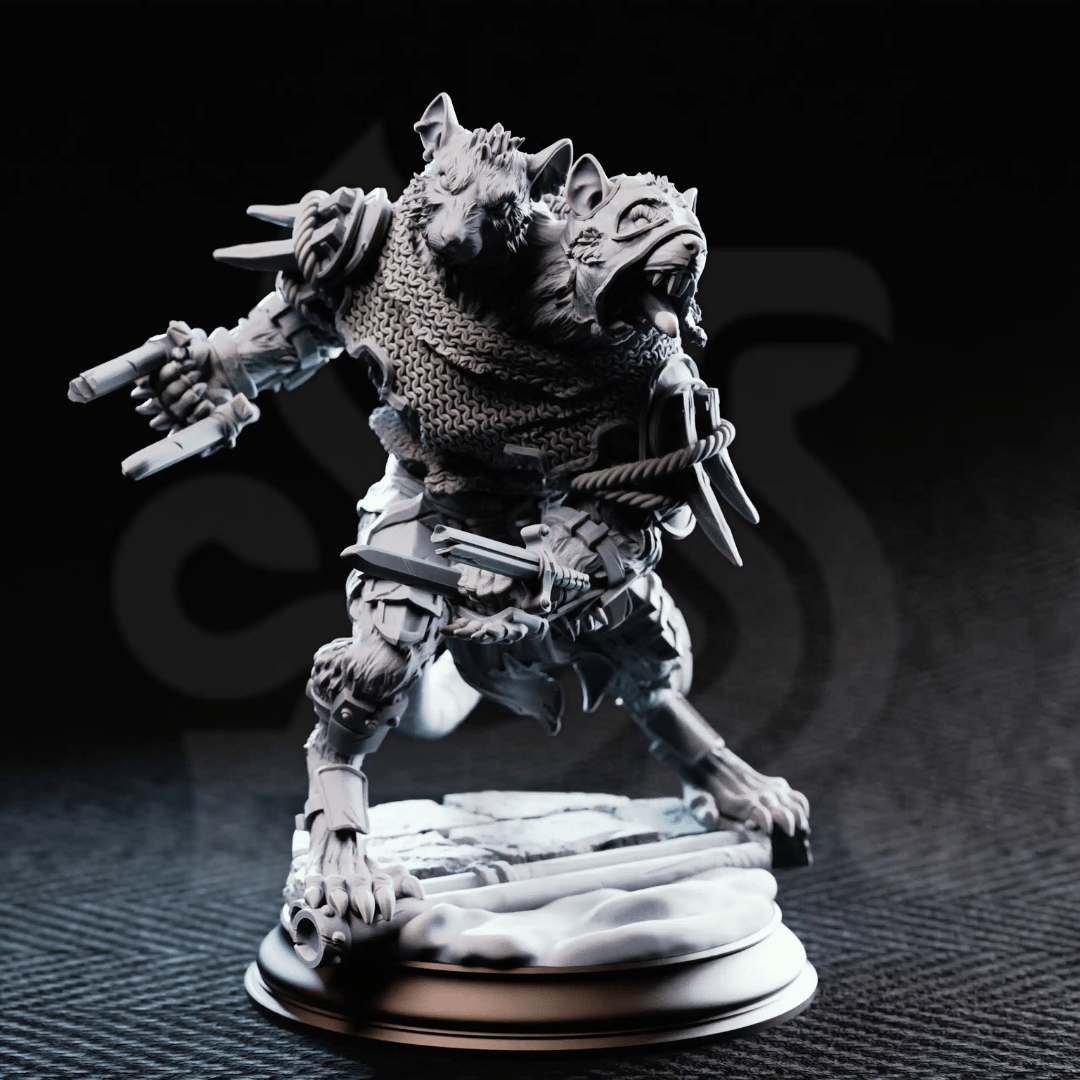 Scabbers Ratfolk Warriors - 3D Printed Monster Miniatures - Just Re - Roll