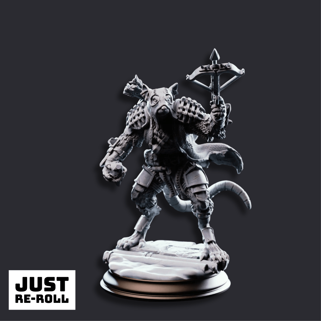 Scabbers Ratfolk Warriors - 3D Printed Monster Miniatures - Just Re - Roll