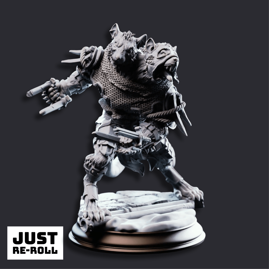 Scabbers Ratfolk Warriors - 3D Printed Monster Miniatures - Just Re - Roll