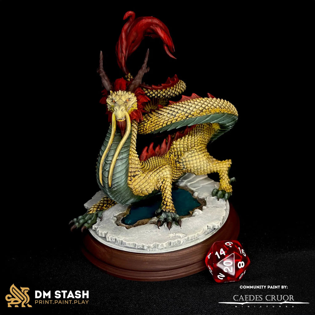 Shinkoryu – Eastern Crimson Dragon - 3D Monster Miniature - Just Re-Roll