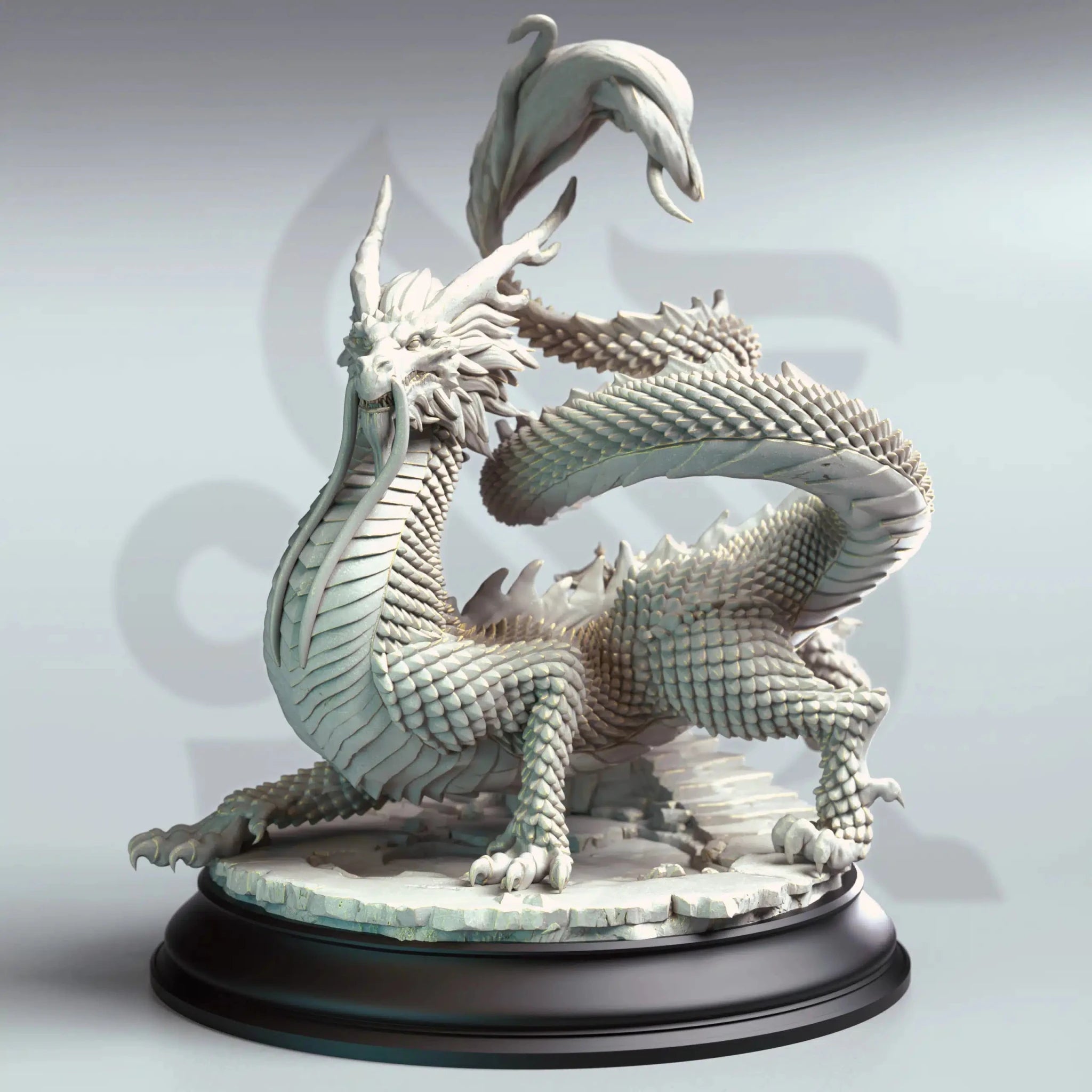 Shinkoryu – Eastern Crimson Dragon - 3D Monster Miniature - Just Re-Roll