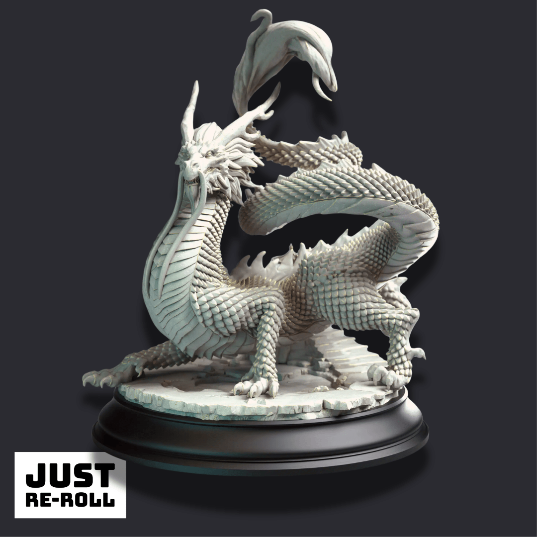 Shinkoryu – Eastern Crimson Dragon - 3D Monster Miniature - Just Re-Roll