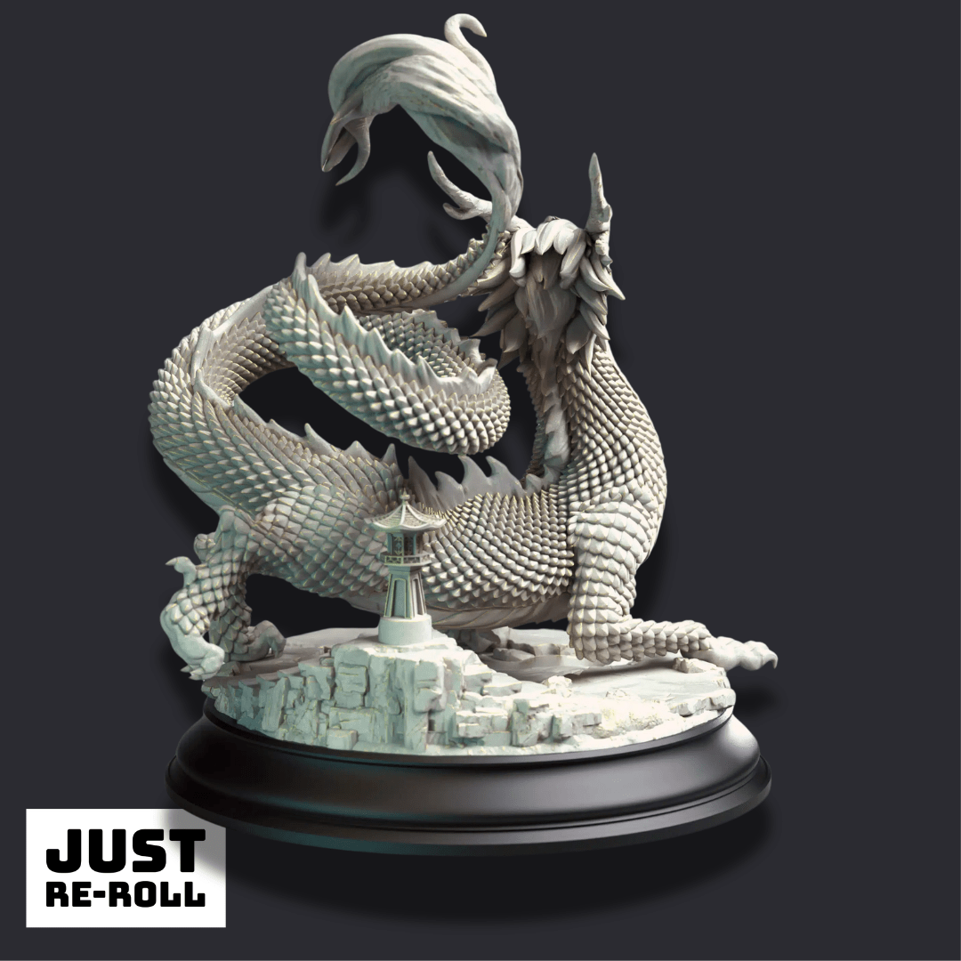 Shinkoryu – Eastern Crimson Dragon - 3D Monster Miniature - Just Re-Roll