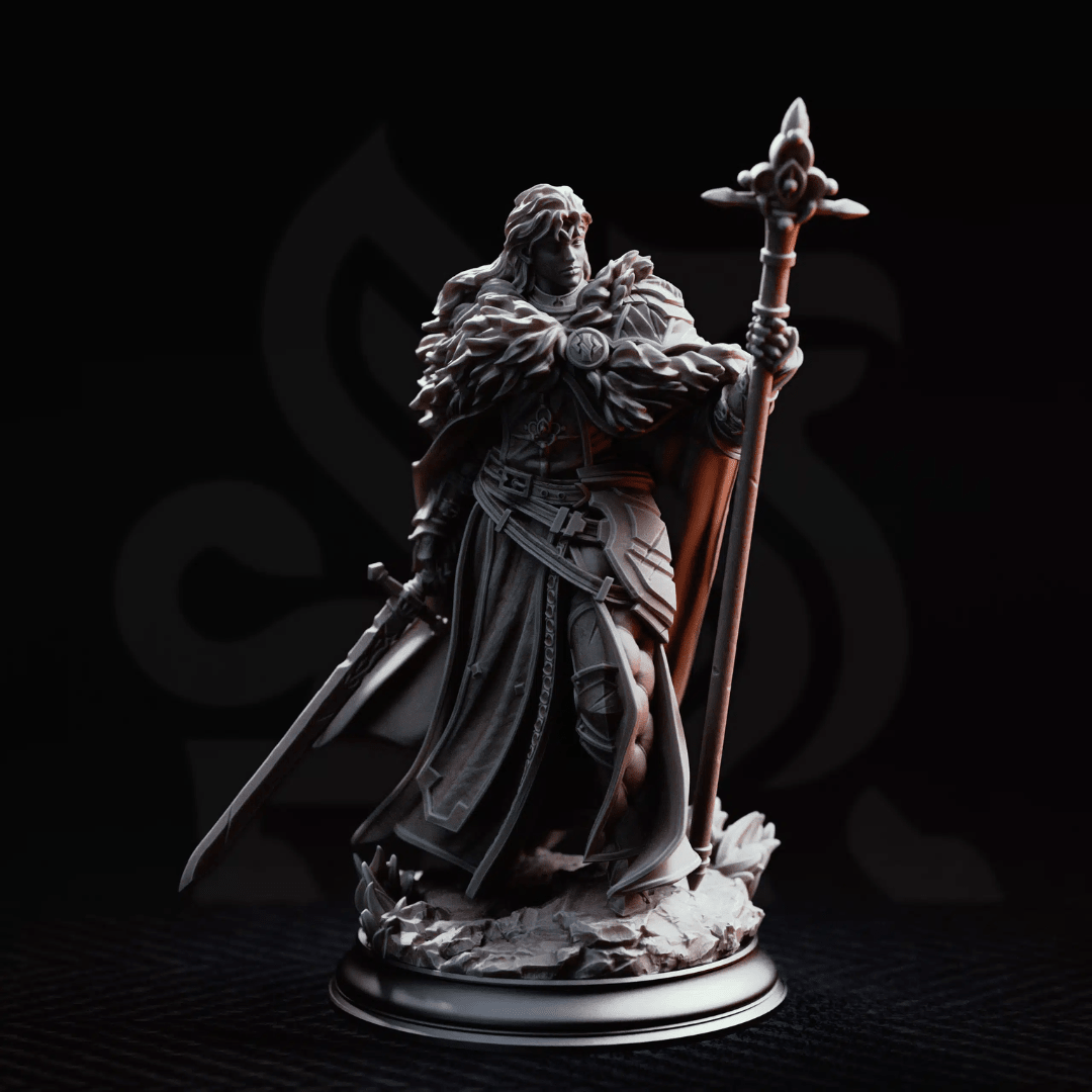 Silvia the Tearless War Priestess - 3D Printed Cleric Miniature - Just Re-Roll
