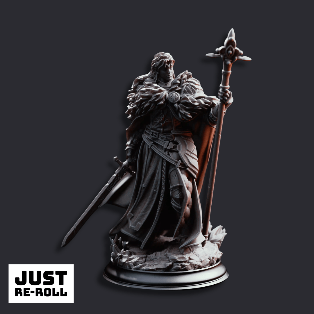 Silvia the Tearless War Priestess - 3D Printed Cleric Miniature - Just Re-Roll