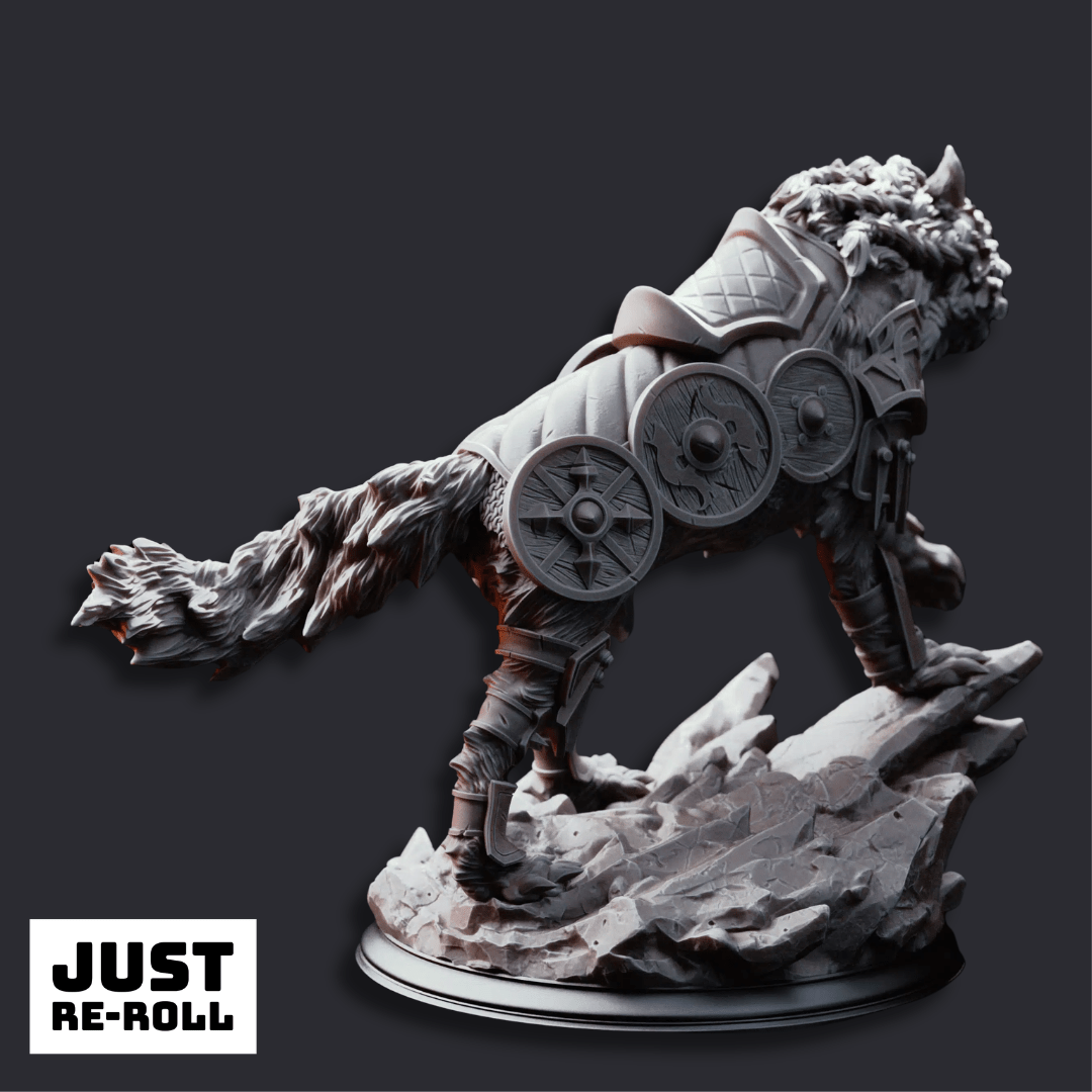 Skjolnir & Haarn The Wolf Knight - 3D Printed Monster Miniature - Just Re-Roll