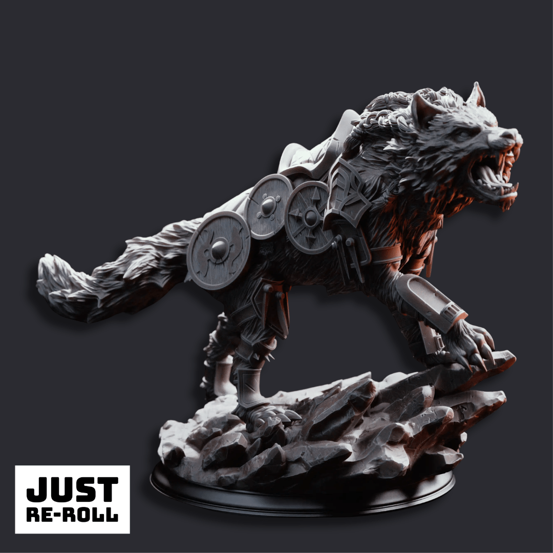 Skjolnir & Haarn The Wolf Knight - 3D Printed Monster Miniature - Just Re-Roll