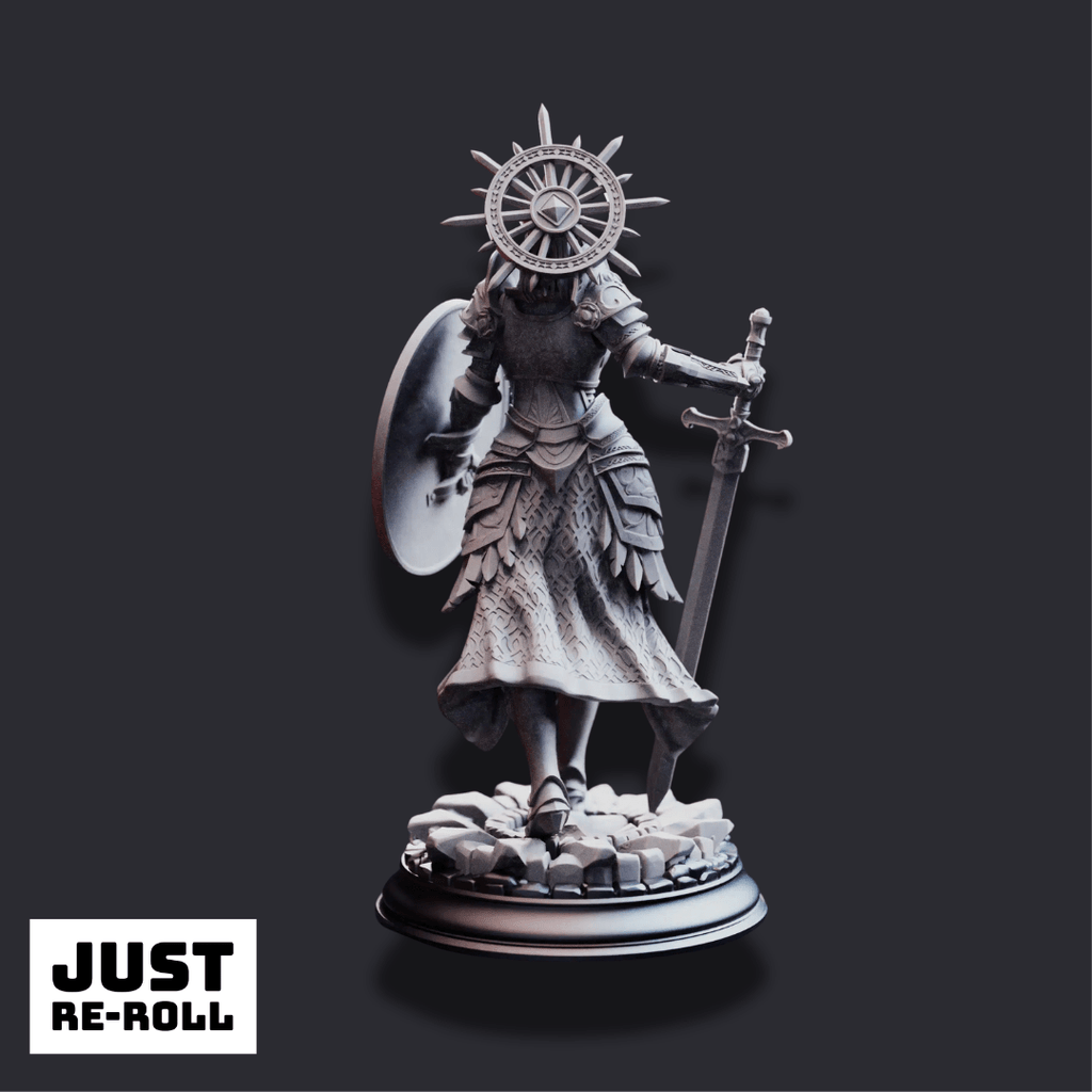 Soleria – The Judge - 3D Printed Paladin Character Miniature - Just Re - Roll
