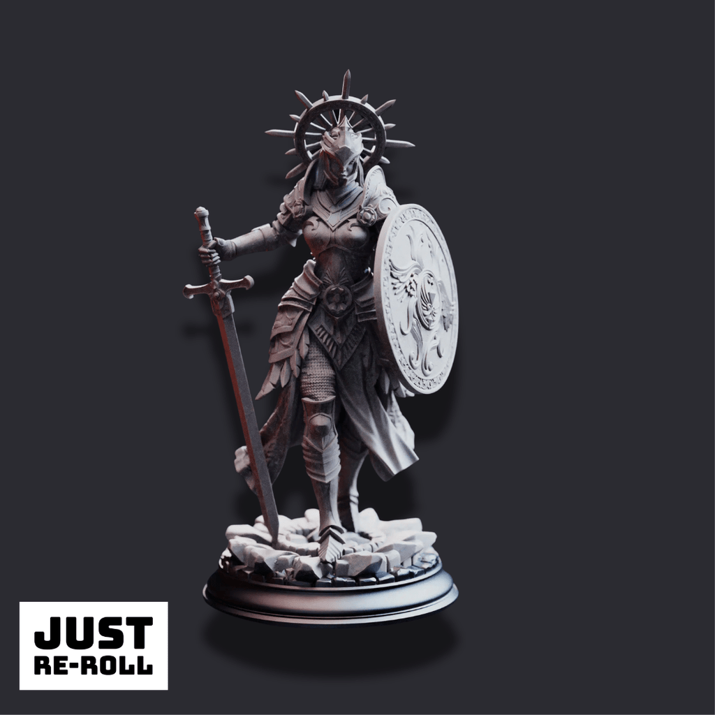 Soleria – The Judge - 3D Printed Paladin Character Miniature - Just Re - Roll