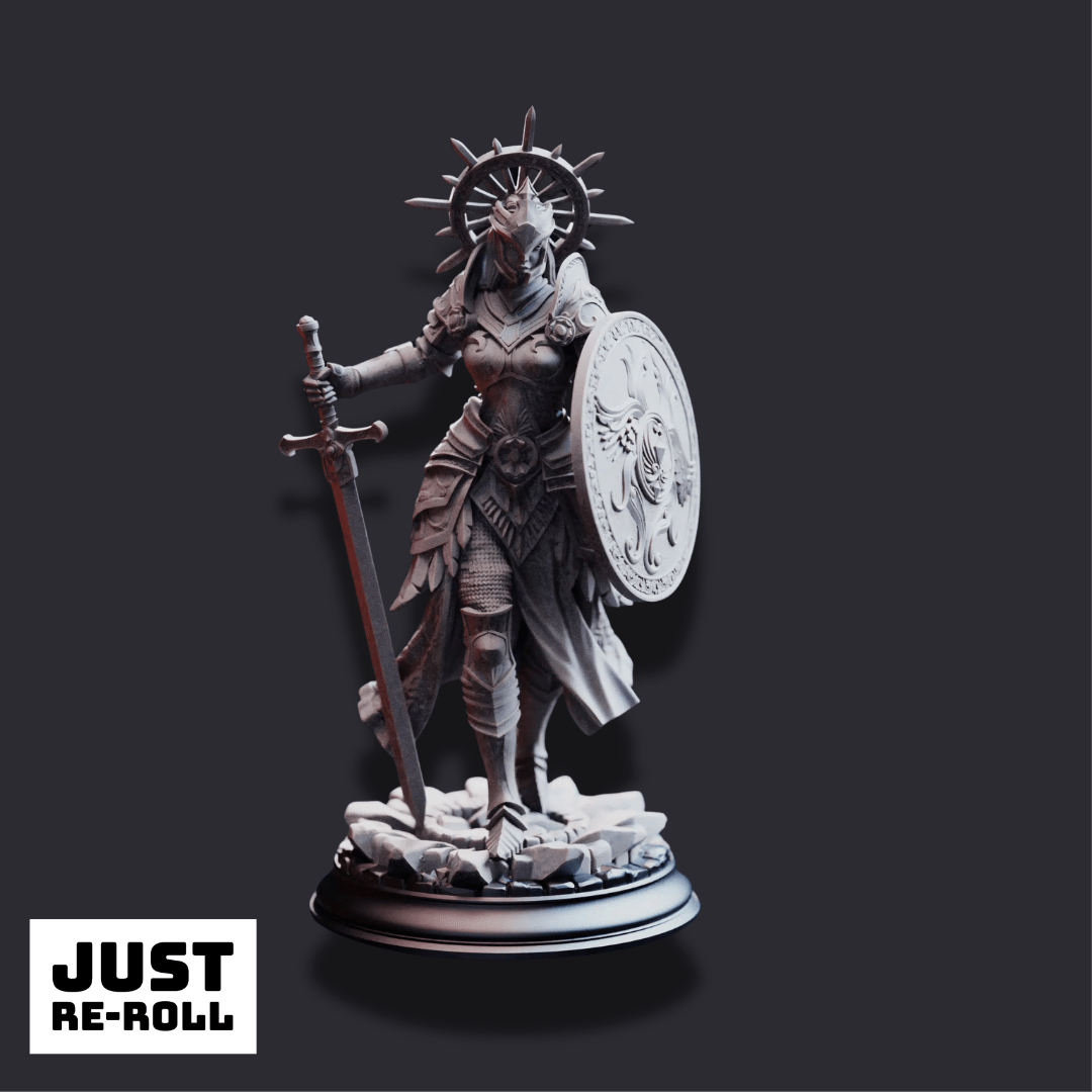 Soleria – The Judge - 3D Printed Paladin Character Miniature - Just Re - Roll