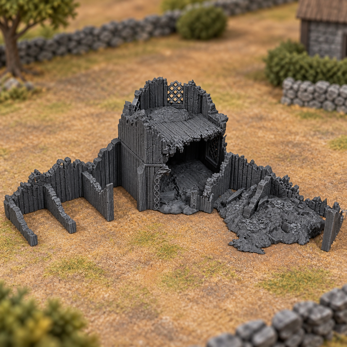 Stable Ruin - 28mm Tabletop Terrain for Epic Adventures