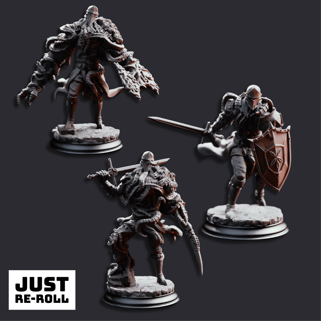 The Blight’s Warriors Blighted Knights - 3D Printed Monster Miniature - Just Re-Roll