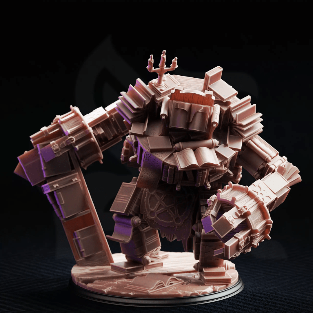 The Forbidden Section Library Golem - 3D Printed Monster Miniature - Just Re-Roll