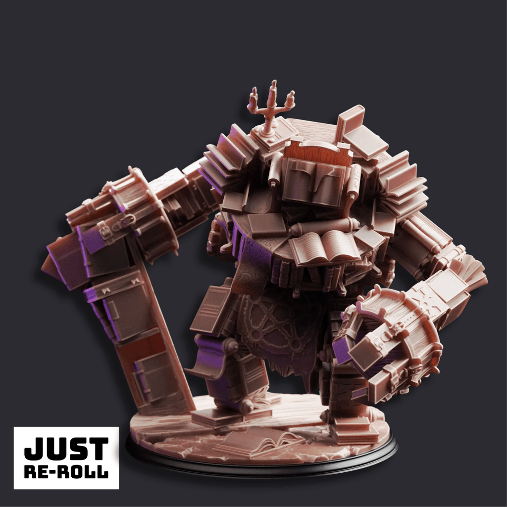 The Forbidden Section Library Golem - 3D Printed Monster Miniature - Just Re-Roll