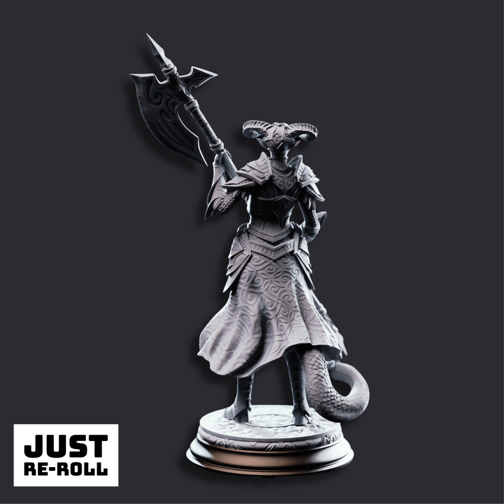 The Matriarch Tiefling Noblewoman - 3D Printed Fighter Character Miniature - Just Re - Roll