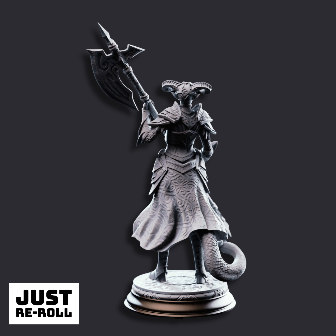 The Matriarch Tiefling Noblewoman - 3D Printed Fighter Character Miniature - Just Re - Roll