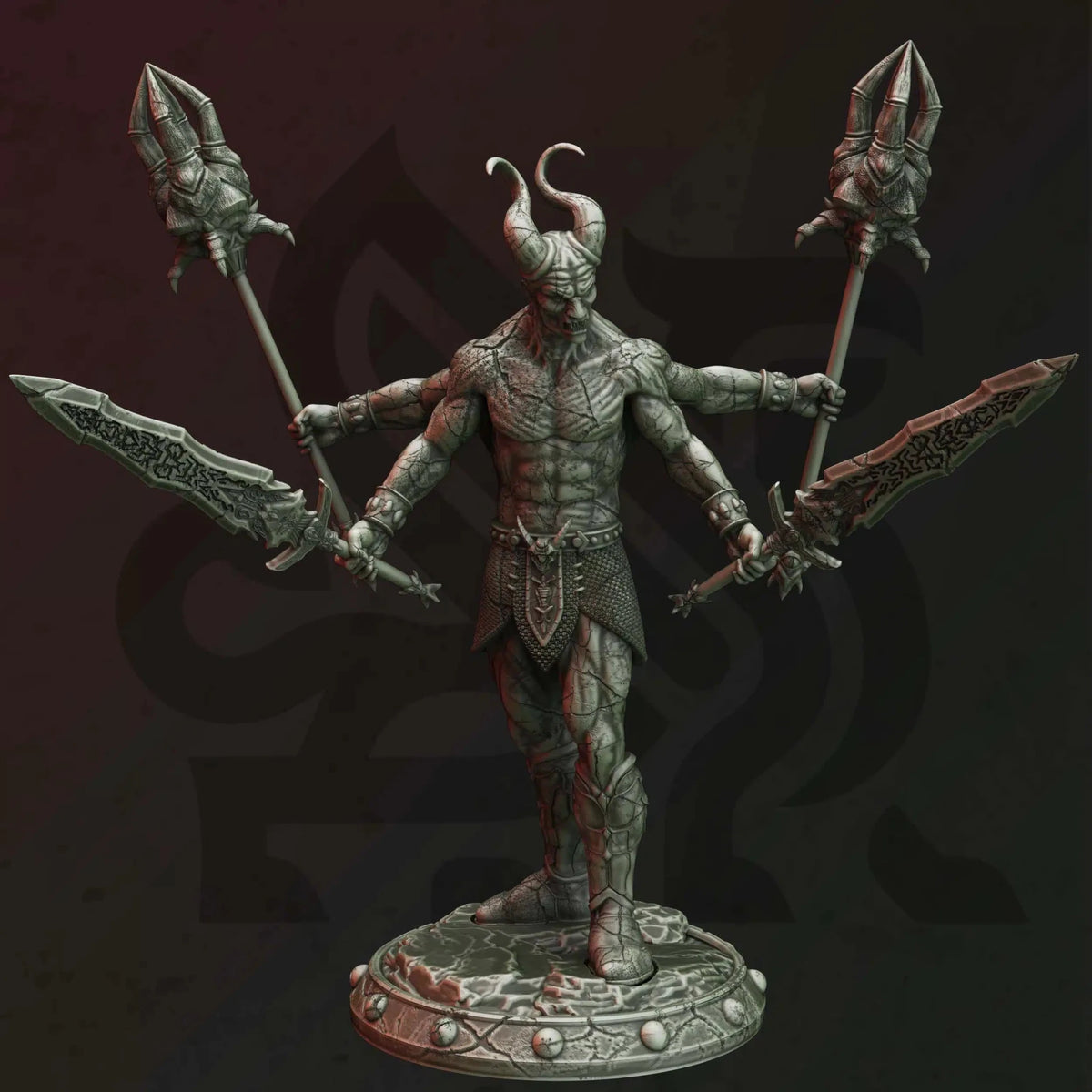 Tiranite – Obsidian Demon - 3D Printed Monster Miniature - Just Re-Roll