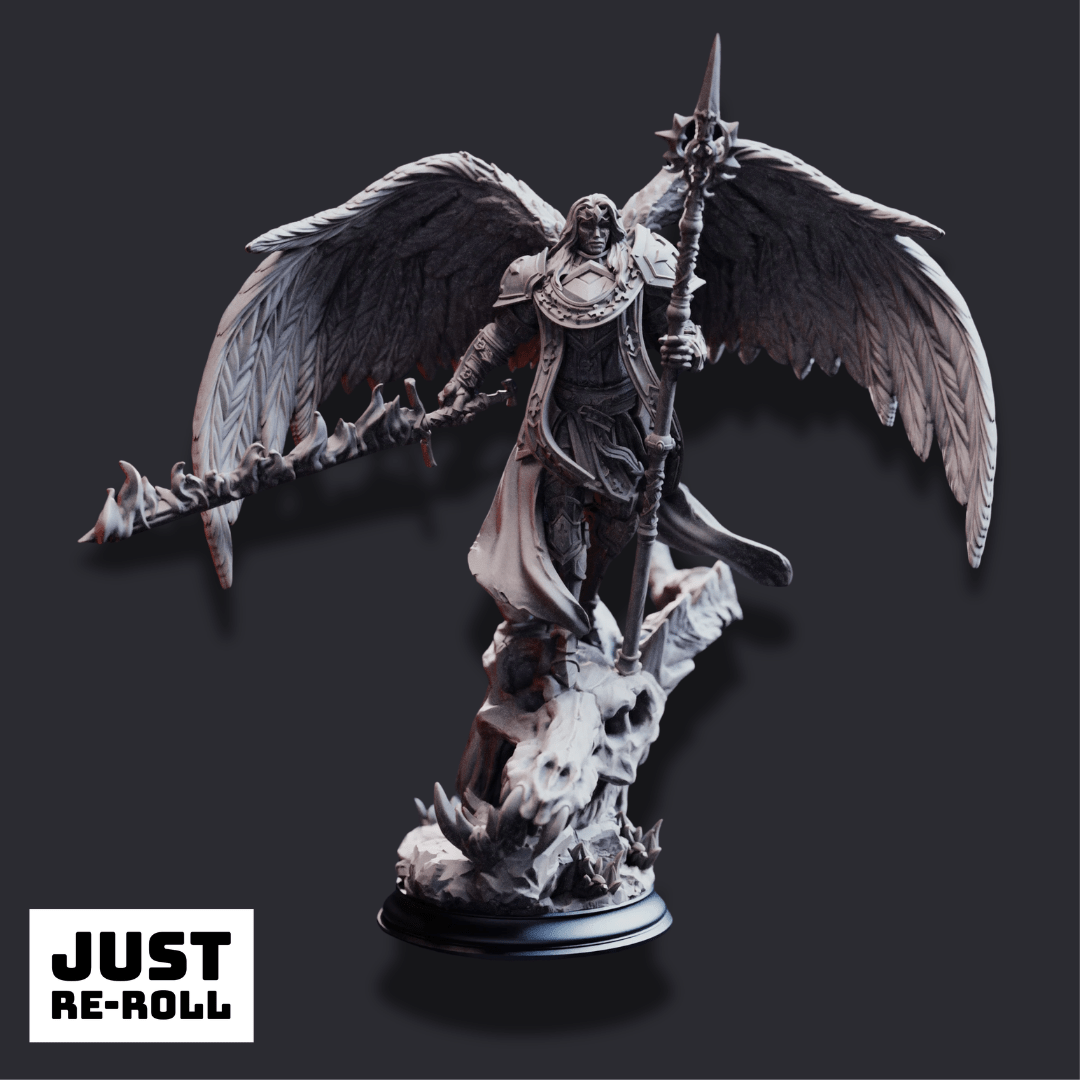 Tyrius the Reborn – Angel of Erdrydion - 3D Printed Paladin Character Miniature - Just Re - Roll