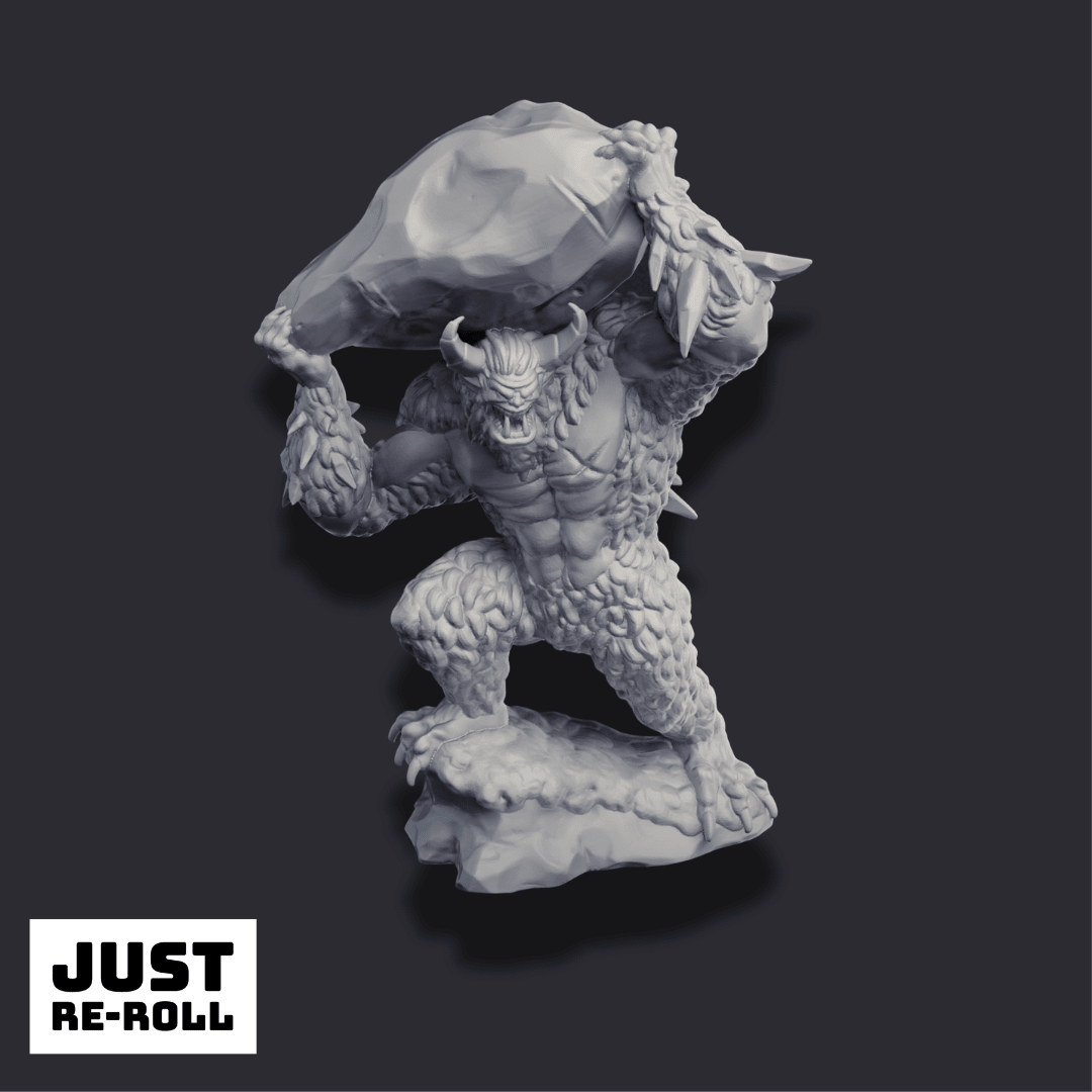 Utor, Stonebreaker Minotaur – Premium 3D Printed Miniature - Just Re - Roll