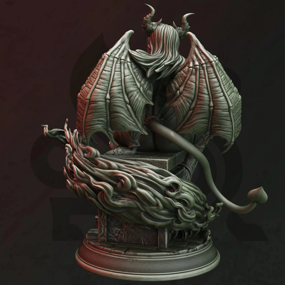 Vehryn – Petrified Succubus - 3D Printed Monster Miniature - Just Re-Roll