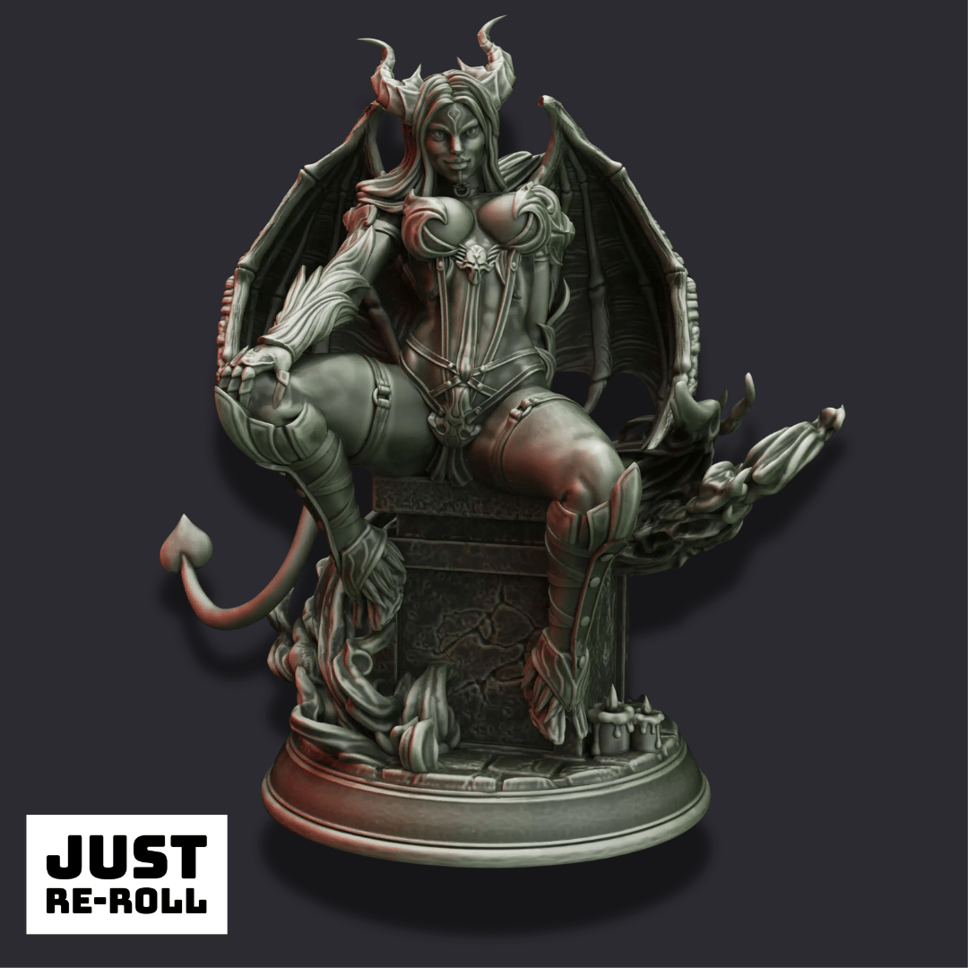 Vehryn – Petrified Succubus - 3D Printed Monster Miniature - Just Re-Roll