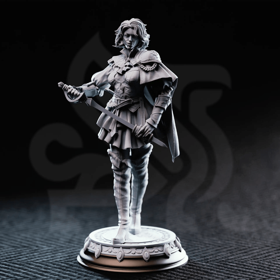 Victoria Asquith Lady Duellist - 3D Printed Rogue Character Miniature - Just Re-Roll