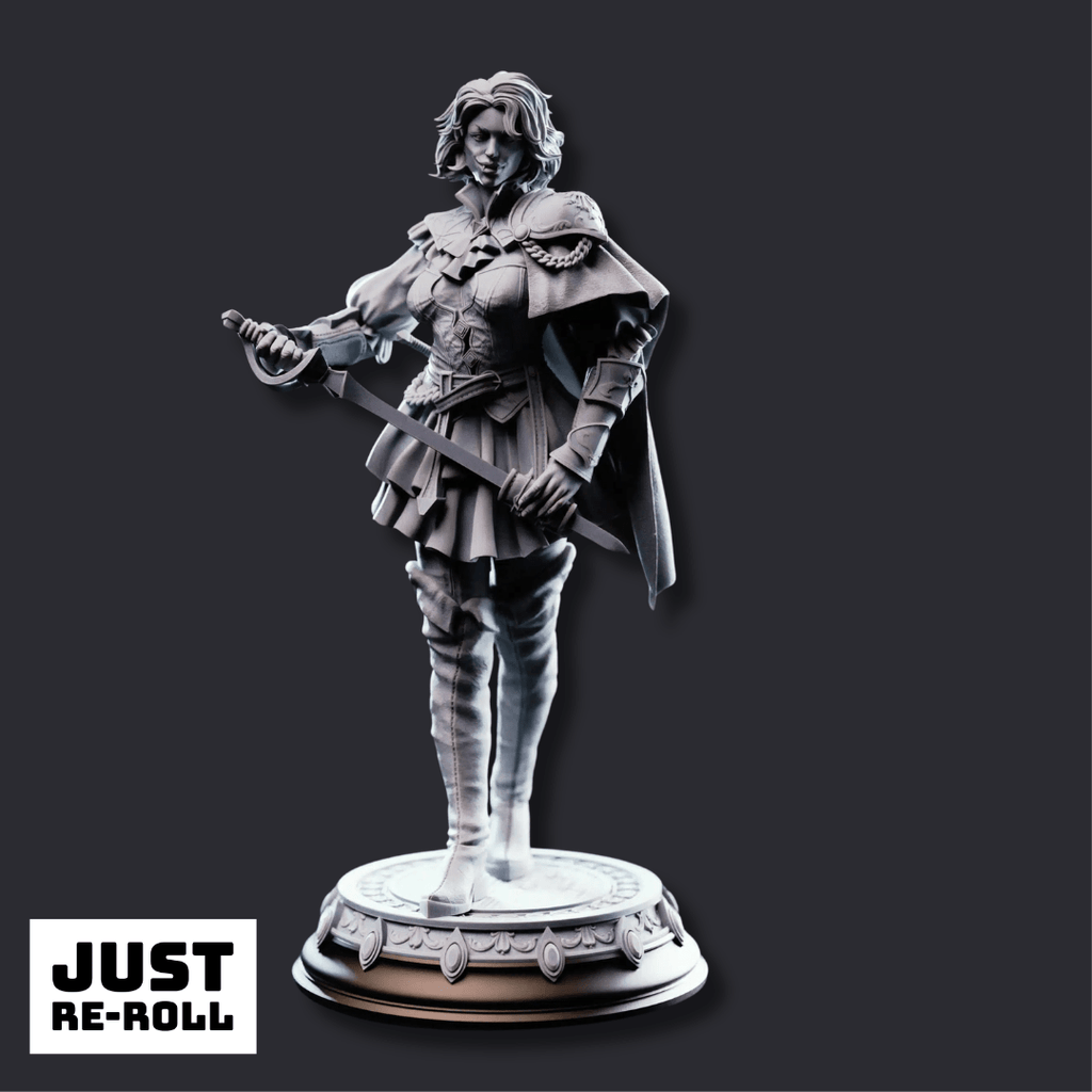 Victoria Asquith Lady Duellist - 3D Printed Rogue Character Miniature - Just Re-Roll