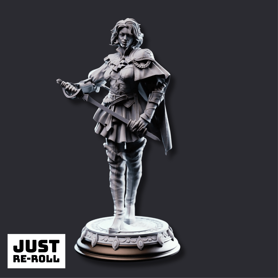 Victoria Asquith Lady Duellist - 3D Printed Rogue Character Miniature - Just Re-Roll