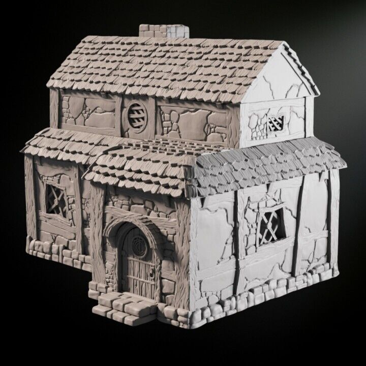 Village House Medieval 28mm DND Terrain | Tabletop Wargaming Scenery for Warhammer, Frostgrave & RPG | 3D Printed
