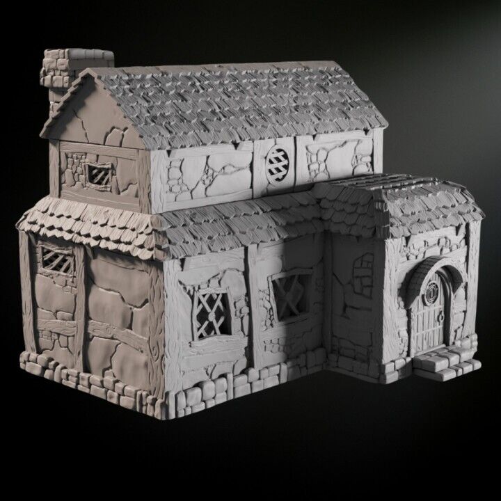 Village House Medieval 28mm DND Terrain | Tabletop Wargaming Scenery for Warhammer, Frostgrave & RPG | 3D Printed