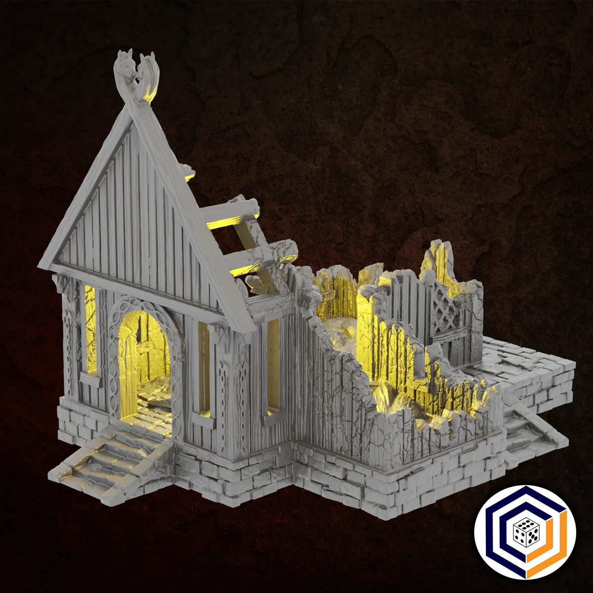 Villagers House Ruin - 28mm Tabletop Terrain