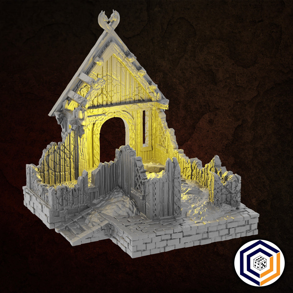 Villagers House Ruin - 28mm Tabletop Terrain
