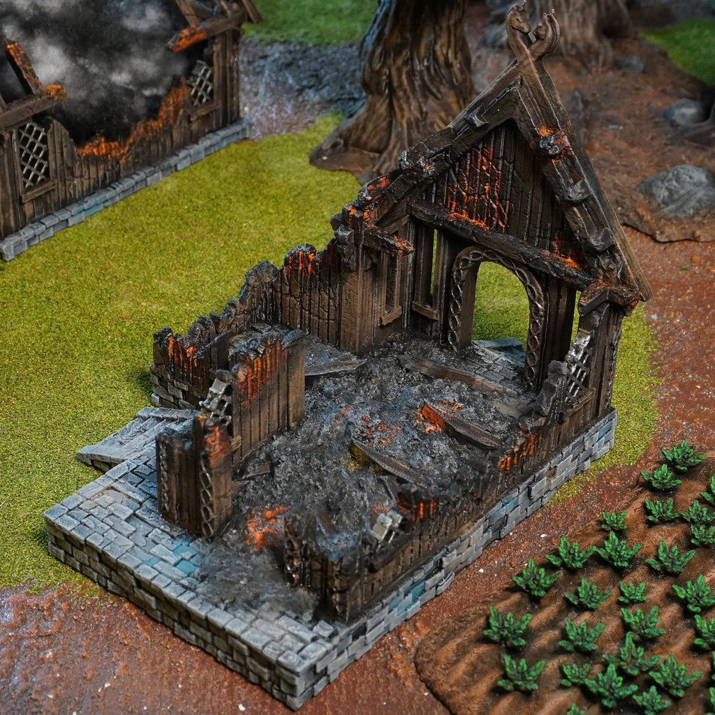 Villagers House Ruin - 28mm Tabletop Terrain