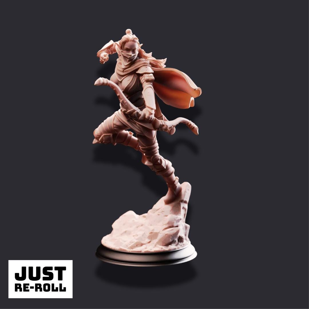 Virana – Devil Hunter - 3D Ranger Miniature - Just Re - Roll