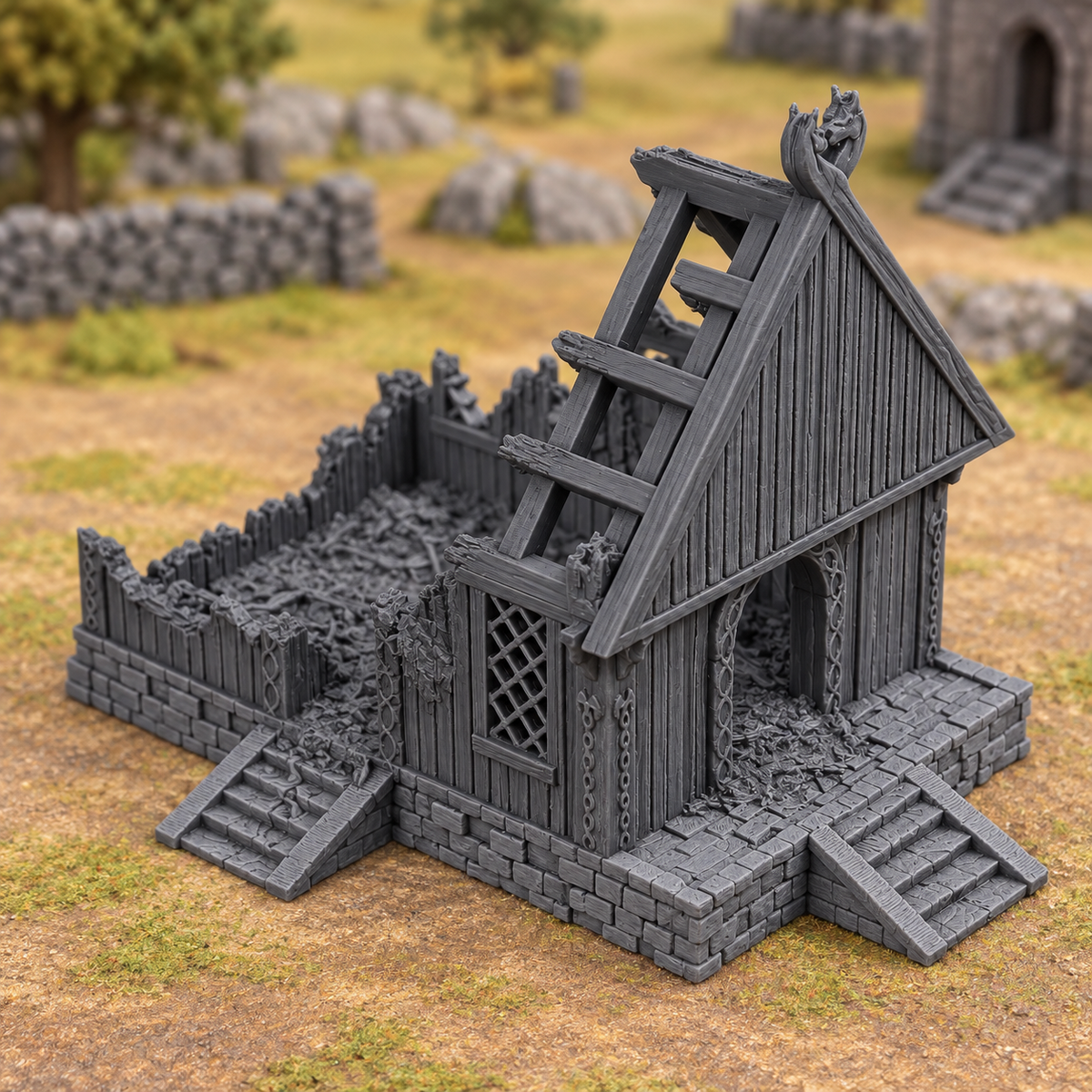 Warriors House Ruin - 28mm Tabletop Terrain
