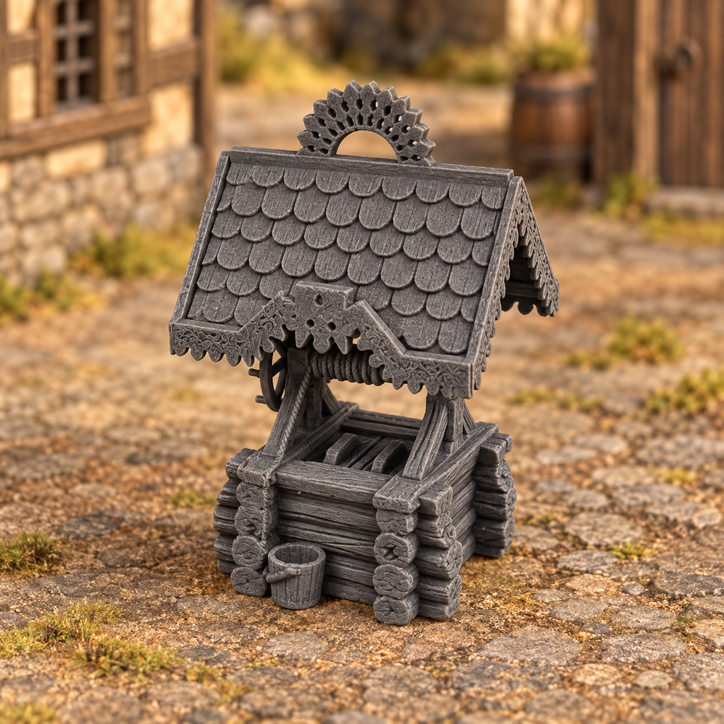 Water Well 28mm DND Terrain | Tabletop Wargaming Scatter Scenery for Warhammer, Frostgrave & RPG | Unpainted 3D Printed