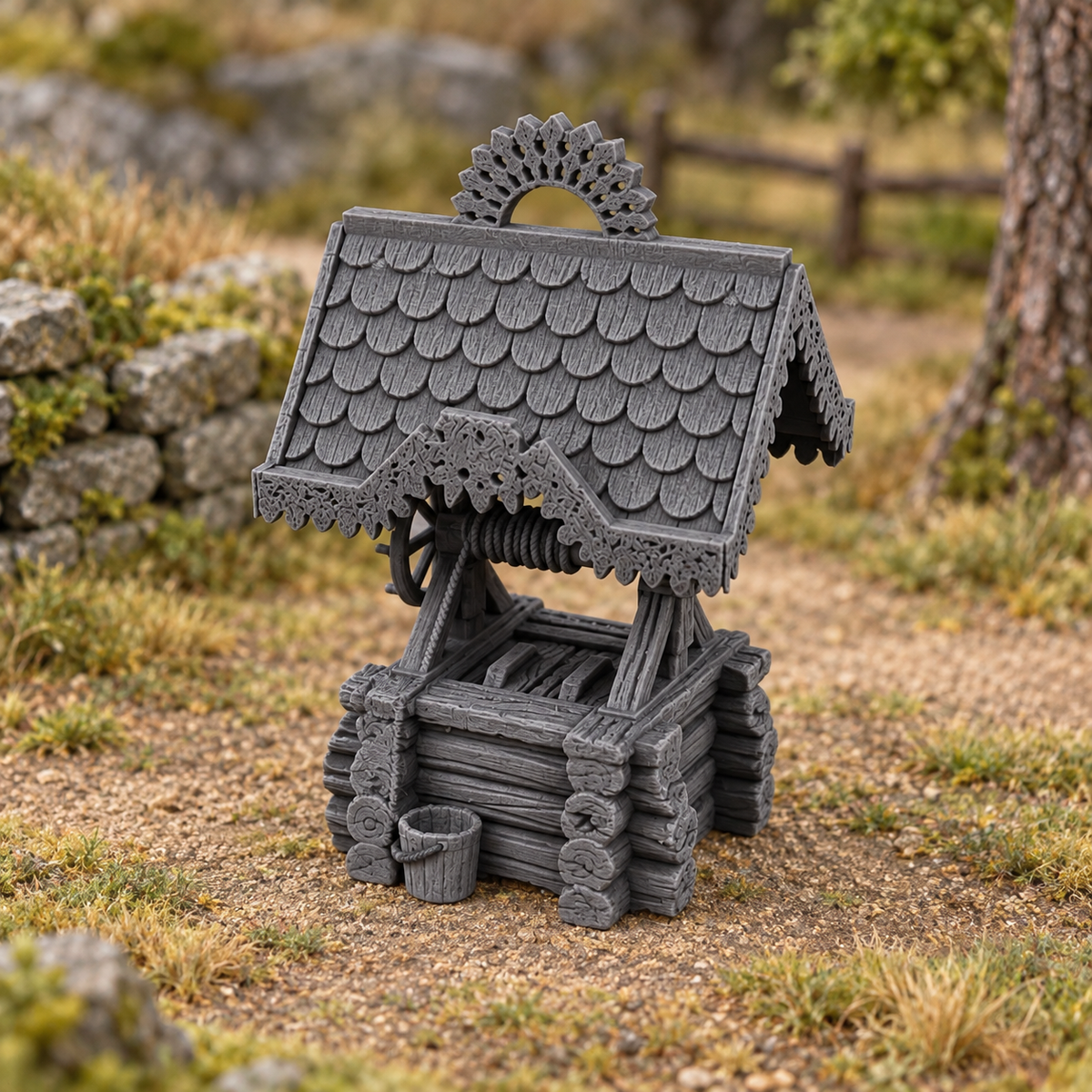 Water Well 28mm DND Terrain | Tabletop Wargaming Scatter Scenery for Warhammer, Frostgrave & RPG | Unpainted 3D Printed
