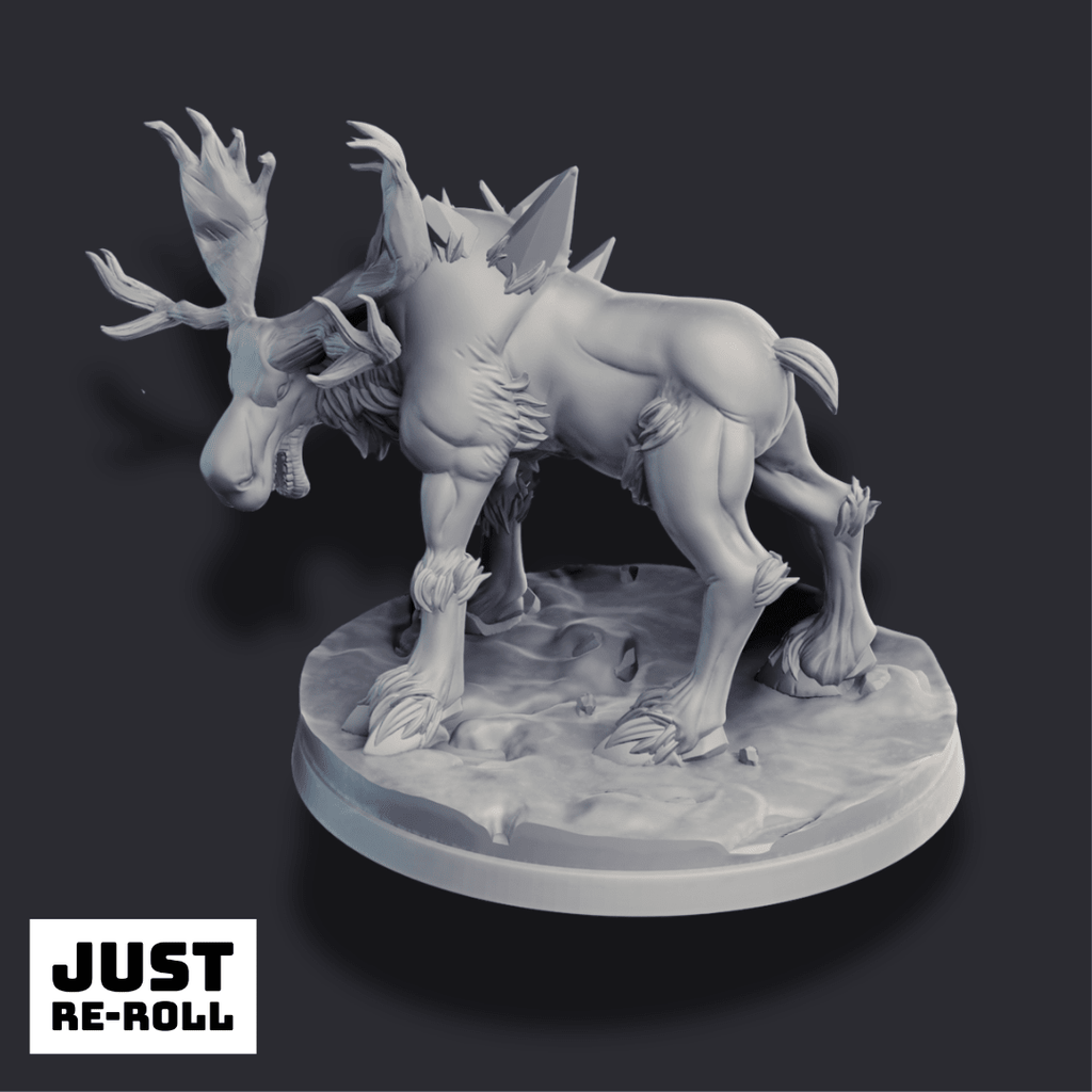 White Moose – 3D Printed Fantasy Creature Miniature - Just Re - Roll