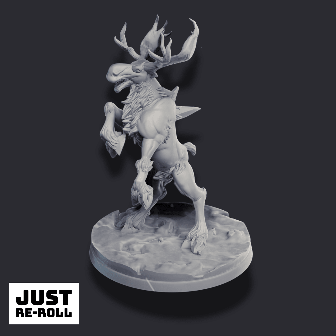 White Moose – 3D Printed Fantasy Creature Miniature - Just Re - Roll