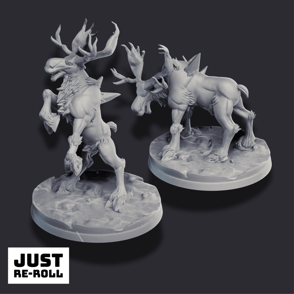 White Moose – 3D Printed Fantasy Creature Miniature - Just Re - Roll